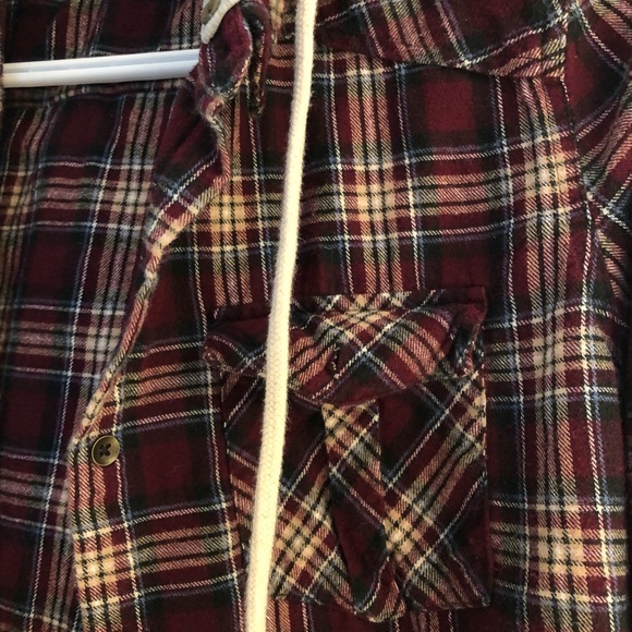 Flannel Button Down with Hood - Picture 3 of 5